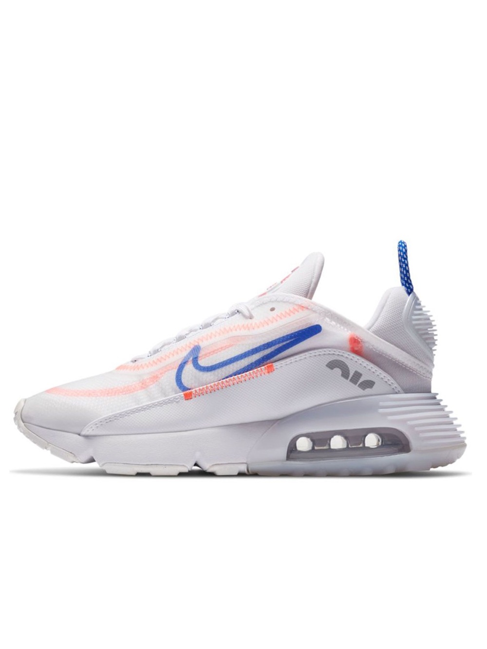 Nike Air Max 2090 sneaker in white racer blue flash and crimson, Size: 8